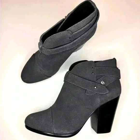 Rag & Bone Women’s Harrow Dark Grey Suede Booties Ankle Boots Size-37 - Picture 6 of 11